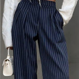Clémence | Pantalon large à fines rayures