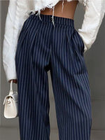 Clémence | Pantalon large à fines rayures