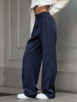 Clémence | Pantalon large à fines rayures