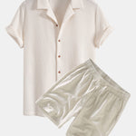 Ensemble Capucine — chemise gaufrée & short à cordon en lin et coton