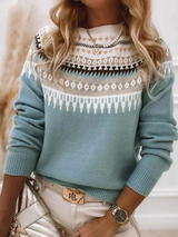 Pull Jacquard Bleu d'Eau