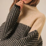 Apolline | Pull à col montant à motif zigzag