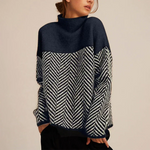 Apolline | Pull à col montant à motif zigzag