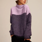 Apolline | Pull à col montant à motif zigzag