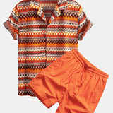 Ensemble — chemise cubaine géométrique & short de bain