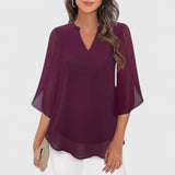 Bénédicte | Blouse élégante à manches amples et col V