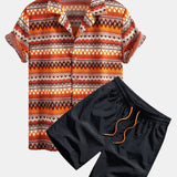 Ensemble — chemise cubaine géométrique & short de bain