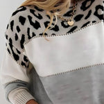 Diane — Pull en Maille avec Accent Léopard