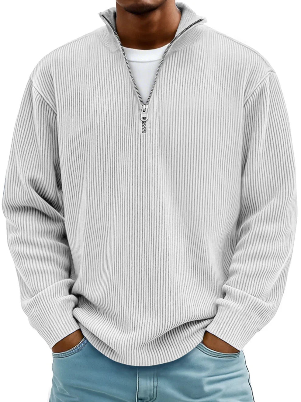CLASSIC KNIT PULLOVER HALF-ZIP FOR MEN