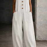 Combinaison Longue en Coton Vintage Blanche