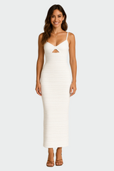 Ingrid | Robe longue ajustée à découpe nouée