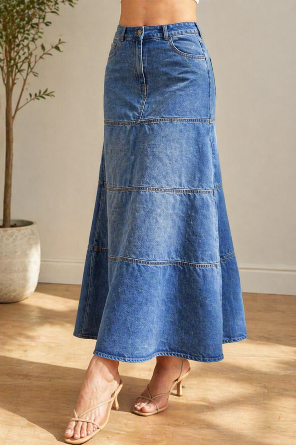 Jupe Midi en Jean Coupe Sirène