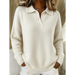 Fanny | Pull ample à col polo boutonné