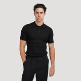 TEXTURED COTTON POLO FOR MEN