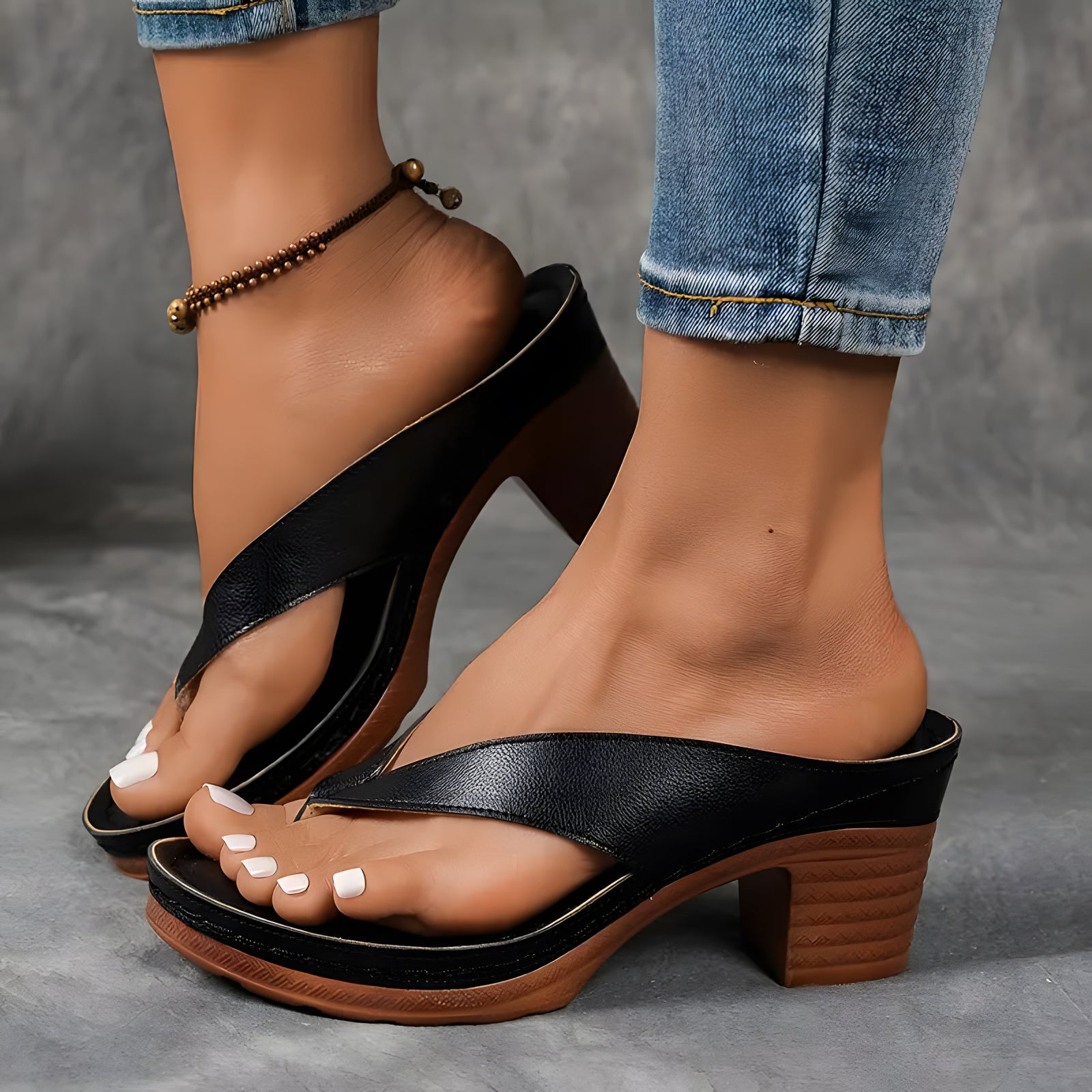 Leona | Sandales orthopédiques femme élégantes Noir