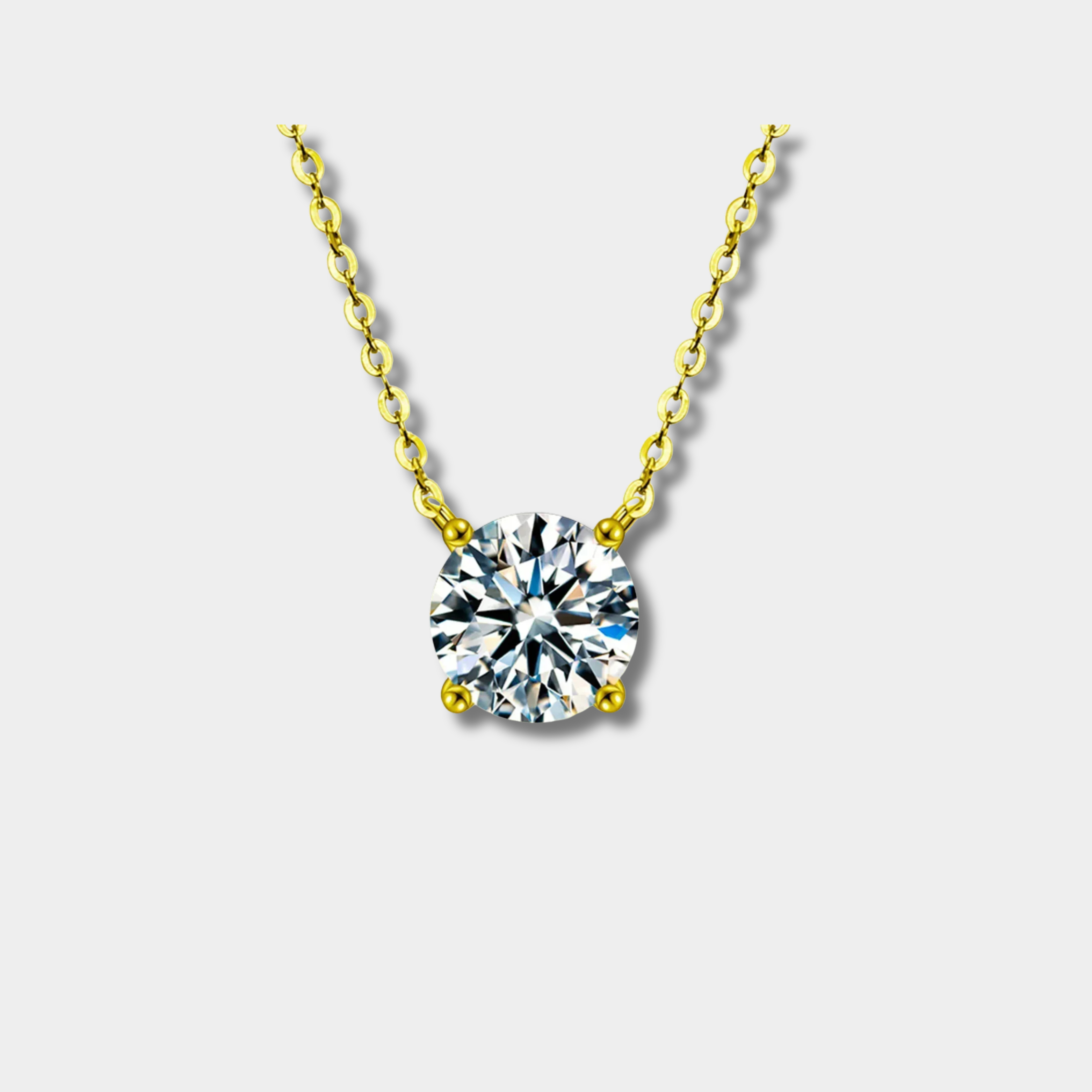 Raphaëlle – Collier en zirconium sur argent plaqué or 18 carats