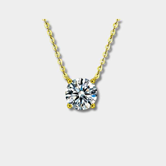 Collier en zirconium sur argent plaqué or 18 carats