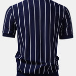 Ensemble — chemise boutonnée en maille rayée & short chino à taille élastique