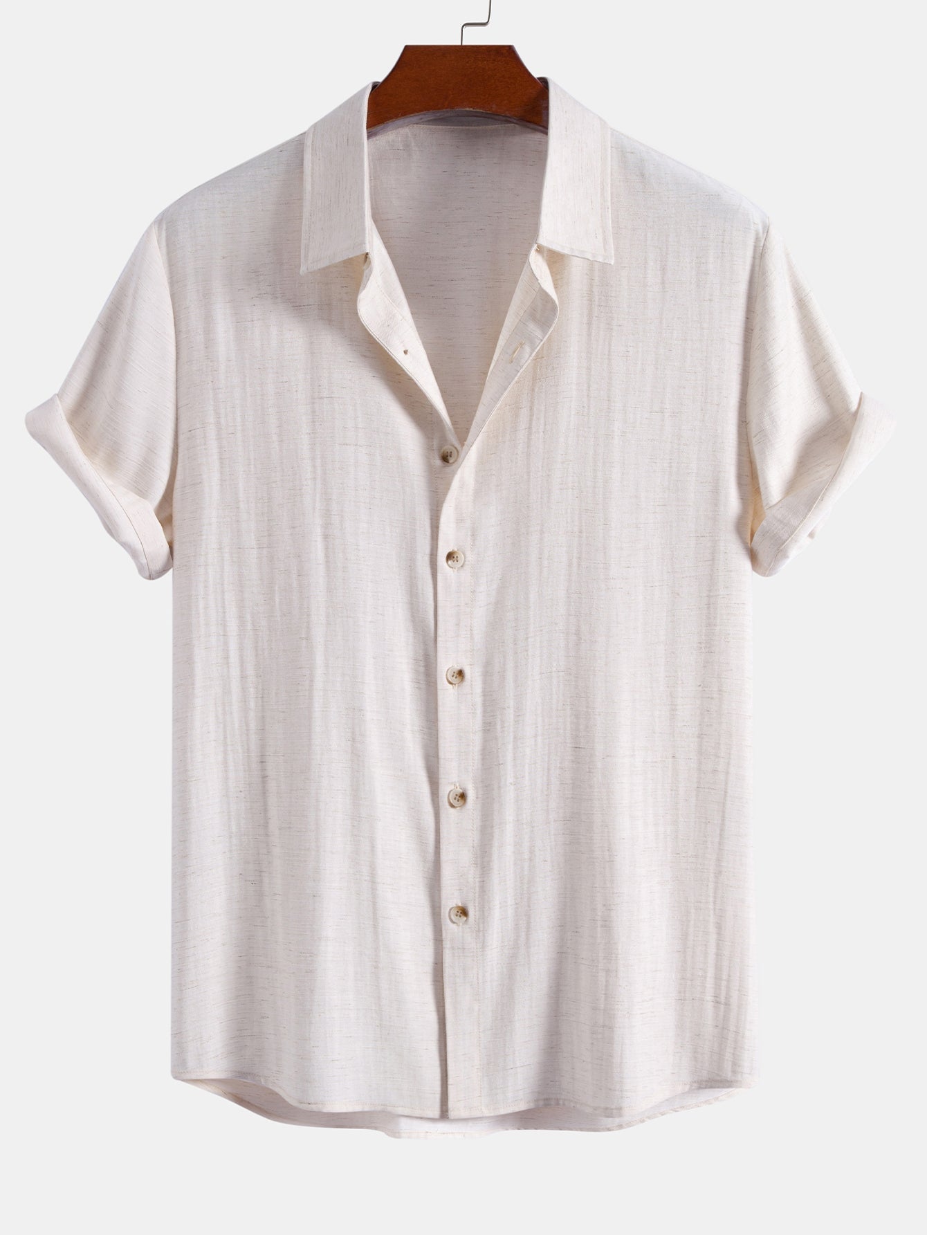 Ensemble — chemise en lin et viscose & pantalon texturé froissé à jambe droite