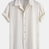 Ensemble — chemise en seersucker texturé à manches courtes & short à cordon