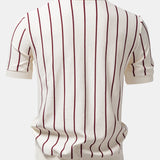 Ensemble — chemise boutonnée en maille rayée & pantalon fuselé coupe slim