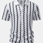 Ensemble — chemise jacquard à carreaux & pantalon en lin à jambe droite