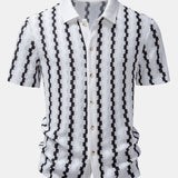 Ensemble — chemise jacquard à carreaux & pantalon en lin à jambe droite