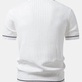 Ensemble — polo gaufré zippé en maille à bordure contrastante & pantalon fuselé coupe slim