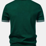 Ensemble — polo en maille jacquard torsadé à bordure contrastante & pantalon fuselé
