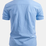 Améline — Chemise boutonnée en lin à manches courtes