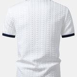 Ensemble — polo jacquard contrastant & pantalon fuselé coupe slim