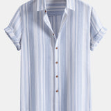 Ensemble Sidonie — chemise en lin rayé & pantalon en lin à jambe droite