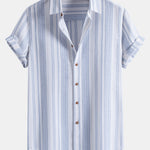 Ensemble — chemise en lin rayé & short texturé froissé à cordon