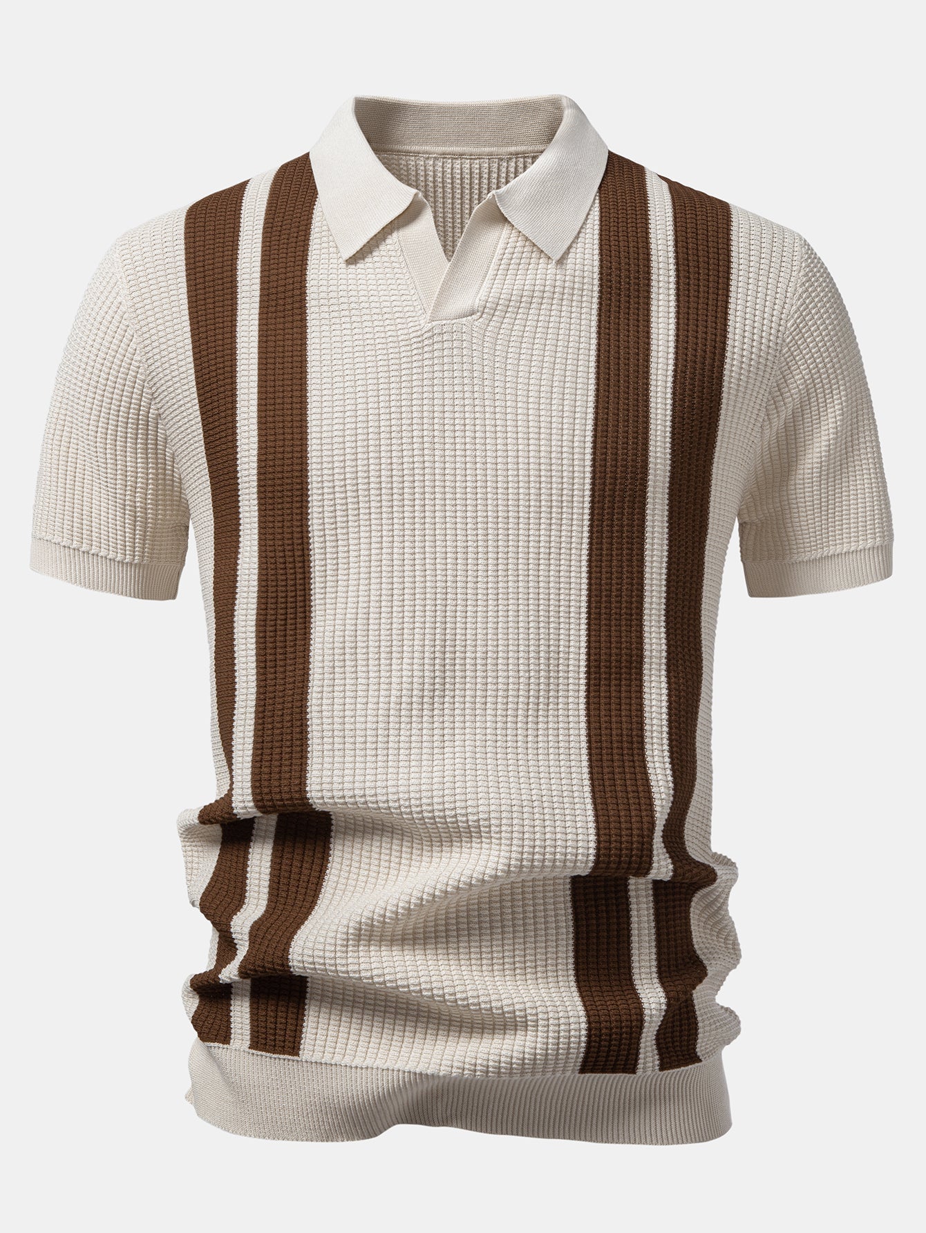 Ensemble Capucine — polo en maille rayée à col Johnny & pantalon fuselé coupe slim