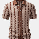 Ensemble — chemise jacquard à carreaux & pantalon texturé froissé à jambe droite