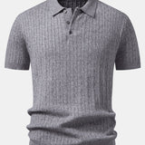 Ensemble — polo en maille jacquard torsadé & pantalon à jambe droite et taille élastique