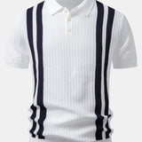 Ensemble — polo en maille texturée contrastante & pantalon fuselé coupe slim