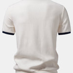 Ensemble Capucine — polo gaufré en maille contrastante à col Johnny & short gaufré en maille à cordon