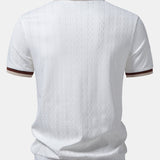 Ensemble Améline — polo zippé en maille texturée à bordure contrastante & pantalon fuselé
