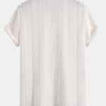 Ensemble Améline — chemise jacquard géométrique & pantalon texturé froissé à jambe droite