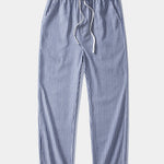 Ensemble — chemise en lin rayé & pantalon en lin rayé à jambe droite