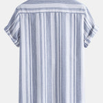 Ensemble — chemise en lin rayé & pantalon en lin rayé à jambe droite