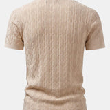Ensemble — chemise en maille jacquard torsadé & pantalon fuselé coupe slim