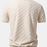 Ensemble — polo en maille à col V à damier & pantalon fuselé coupe slim
