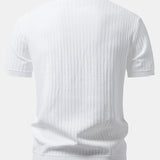 Ensemble — polo en maille texturée contrastante & pantalon fuselé coupe slim