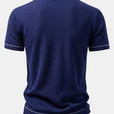 Ensemble — chemise côtelée en maille à bordure contrastante & pantalon fuselé coupe slim