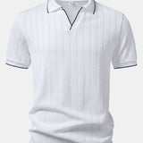 Ensemble — polo jacquard géométrique à col Johnny & short chino à taille élastique