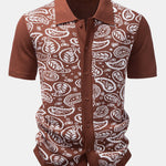 Ensemble — chemise boutonnée en maille à motif paisley & short en maille