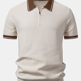 Ensemble Améline — polo zippé en maille contrastante & pantalon fuselé coupe slim