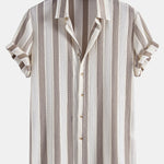 Ensemble — chemise texturée rayée & pantalon texturé froissé à jambe droite